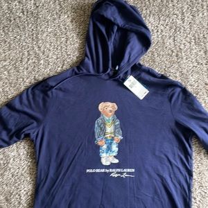 Mens Polo bear hoodie size Large